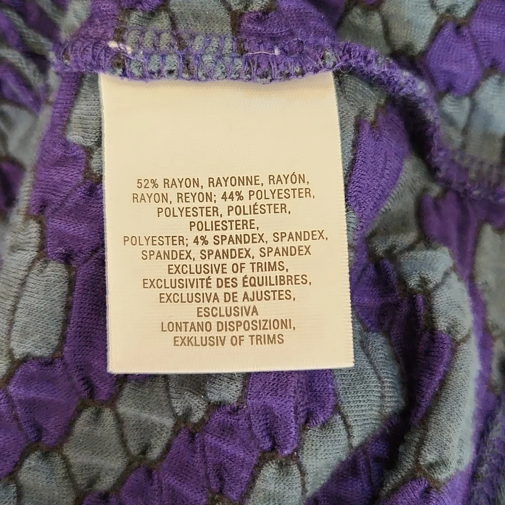 Deletta Cowl Neck Dressy Sleeveless Blouse Green, Purple Women's Small - Picture 9 of 10